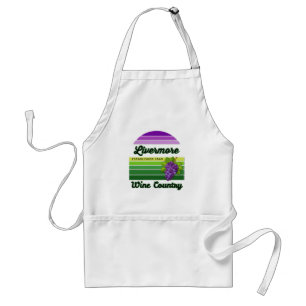Livermore Wine Country Purple Green Stripes Grapes Adult Apron