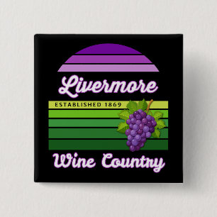 Livermore Wine Country Purple Green Stripes Grapes Button