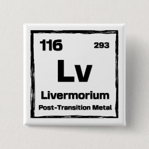 Livermorium (Lv) - Periodic Table of The Elements Button