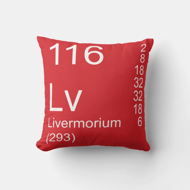 Livermorium Throw Pillow (Front)