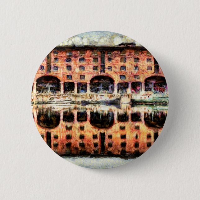 Liverpool Albert Dock Van Gogh Button (Front)