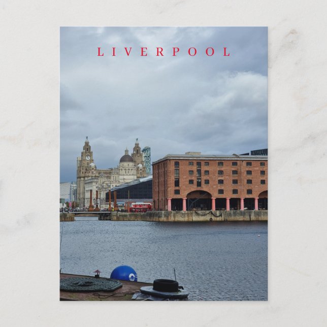 Liverpool Albert Dock view postcard (Front)