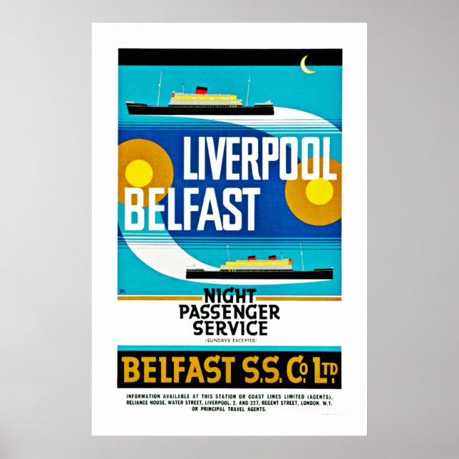 Liverpool - Belfast Ferry Poster (Front)