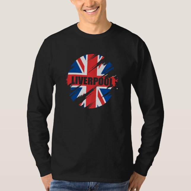 Liverpool British Flag England Uk Britain Union Ja T-Shirt (Front)