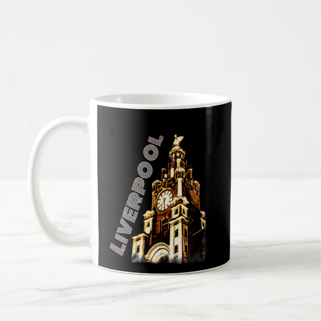 Liverpool City Liver Buildings Liver Bird Scouse E Coffee Mug (Left)