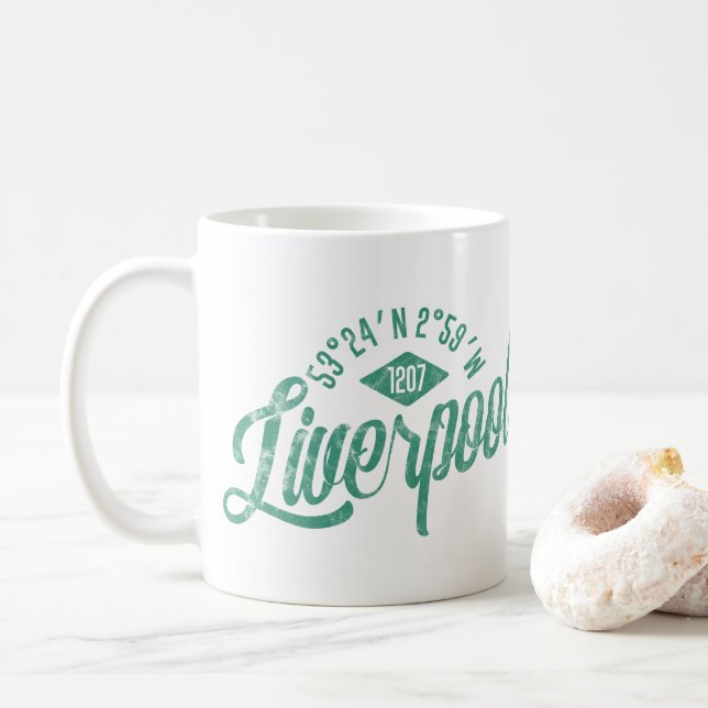Liverpool Coordinates Mug (With Donut)