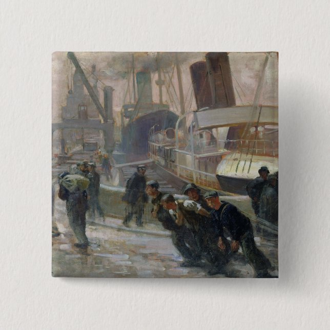 Liverpool Dockers at Dawn, 1903 Button (Front)