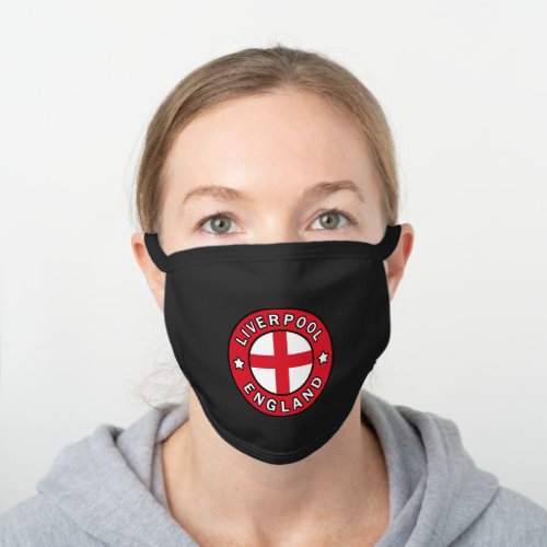 Liverpool England Black Cotton Face Mask