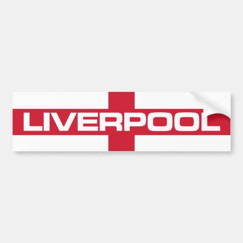 Liverpool England Flag Bumper Sticker