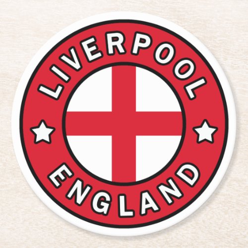 Liverpool England Round Paper Coaster