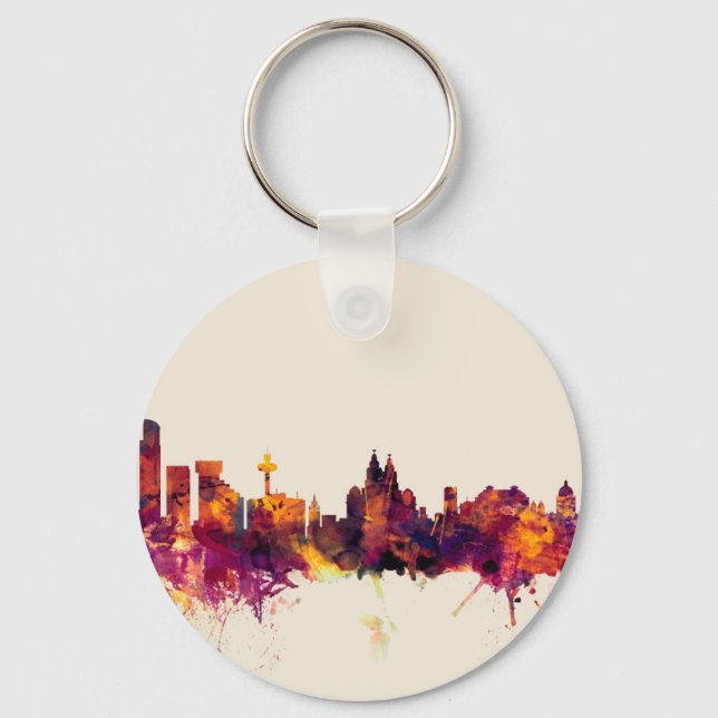Liverpool England Skyline Keychain (Front)