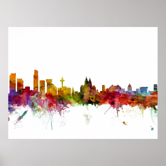 Liverpool England Skyline Poster (Front)