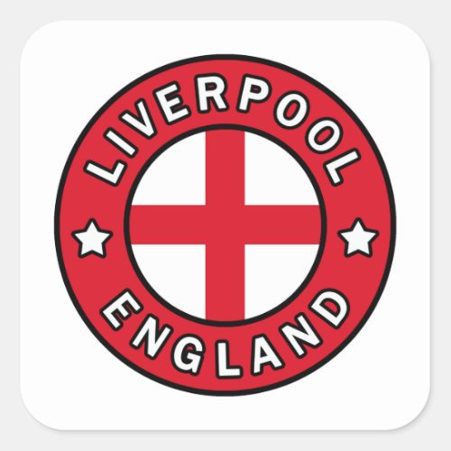 Liverpool England Square Sticker