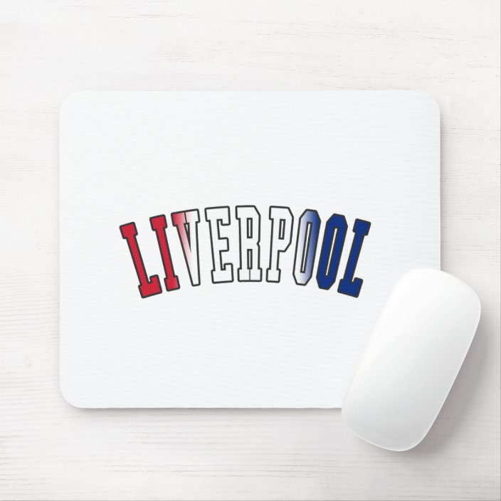 Liverpool in United Kingdom National Flag Colors Mousepad