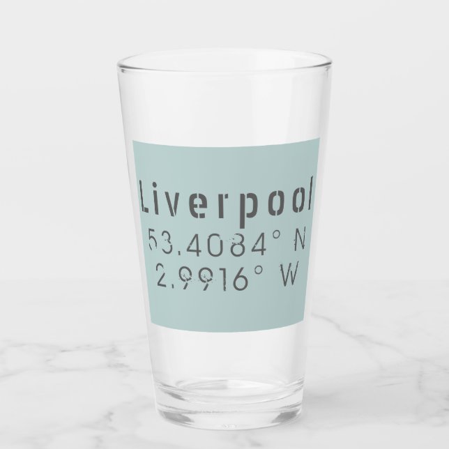 Liverpool Latitude Longitude Glass (Front)