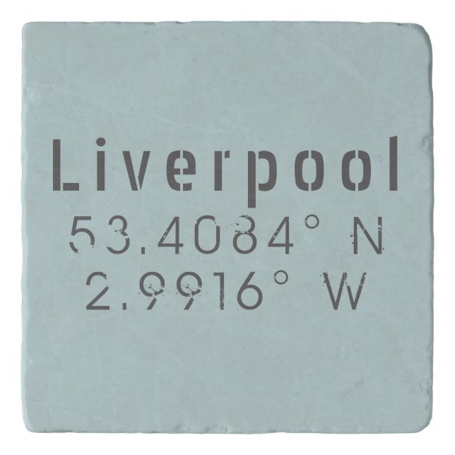 Liverpool Latitude Longitude Trivet (Front)