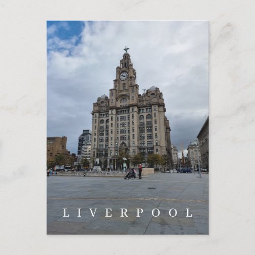 Liverpool Liver Building view postcard