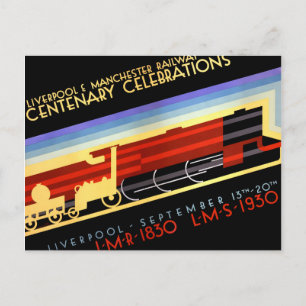Liverpool Manchester Railway Vintage Poster Postcard