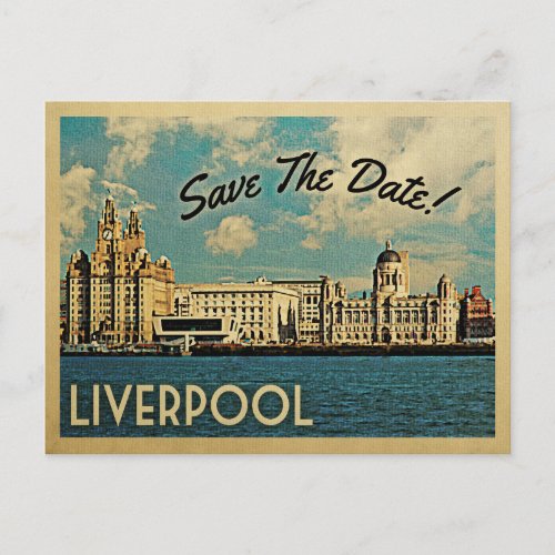 Liverpool Save The Date UK England Announcement Postcard