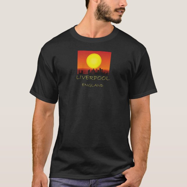 Liverpool Skyline England United Kingdom British C T-Shirt (Front)