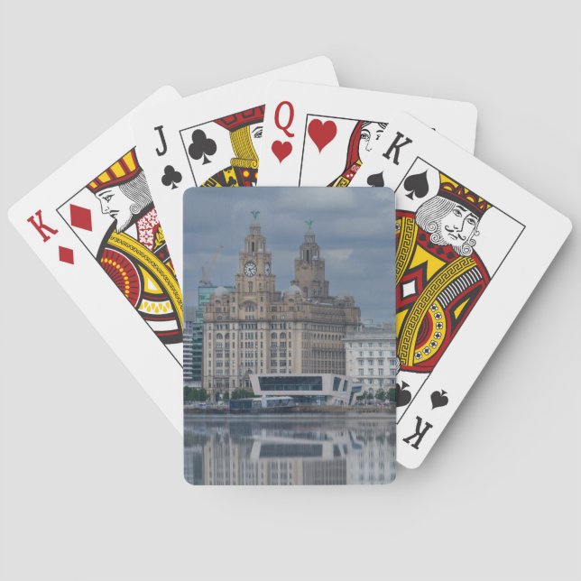 Liverpool Skyline Reflection Poker Cards (Back)