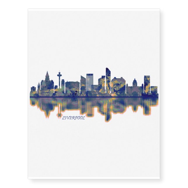Liverpool Skyline Temporary Tattoos (Front)