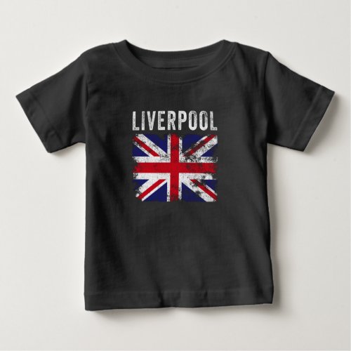 Liverpool UK Flag England Souvenir Baby T_Shirt