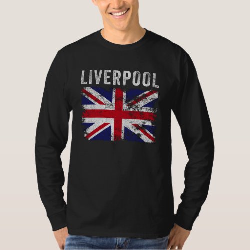 Liverpool UK Flag England Souvenir T_Shirt