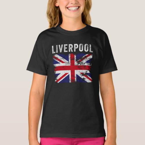 Liverpool UK Flag England Souvenir T_Shirt
