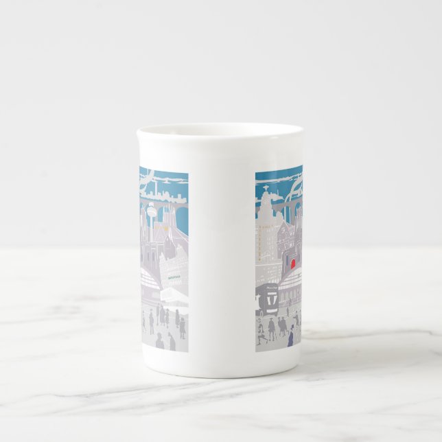 Liverpool UK Skyline Bone China Mug (Front)