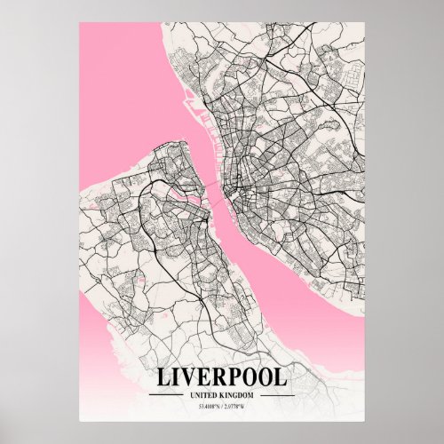 Liverpool _ United Kingdom Neapolitan City Map Poster