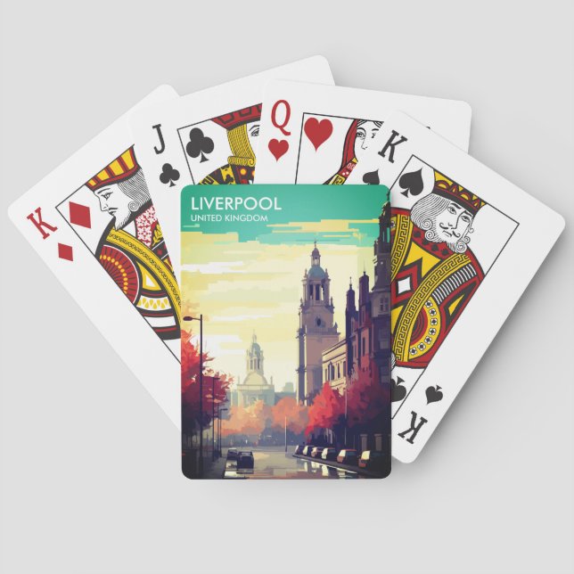 Liverpool United Kingdom Travel Poker Cards (Back)