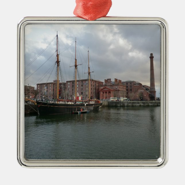Liverpool's Albert Dock Metal Ornament (Front)