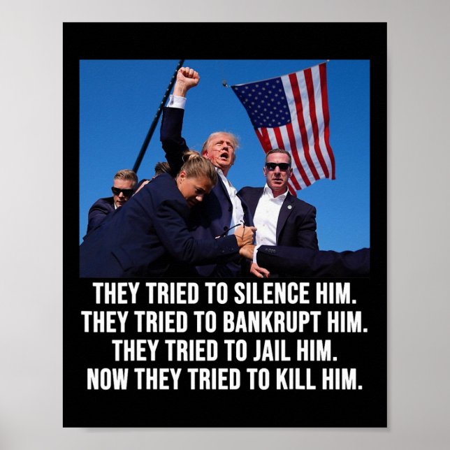 Lives Donald Trump Mug Shot - Never Surrender  Poster (Front)