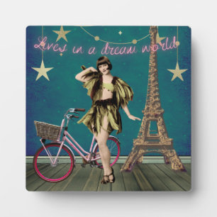 Lives In A Dream World Funky Altered Art Plaque