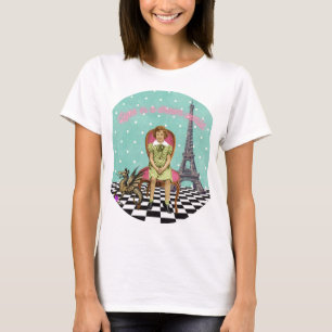 Lives In A Dream World Funky Vintage Girl T-Shirt