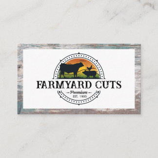 Livestock Farm | Wood Border Business Card