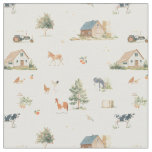 Livestock farmhouse - Donkey on the farm  Fabric