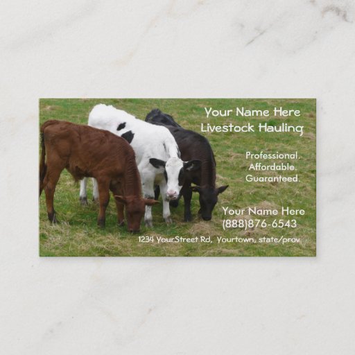 Customizable Livestock Hauling Cattle Ranchers Business Card