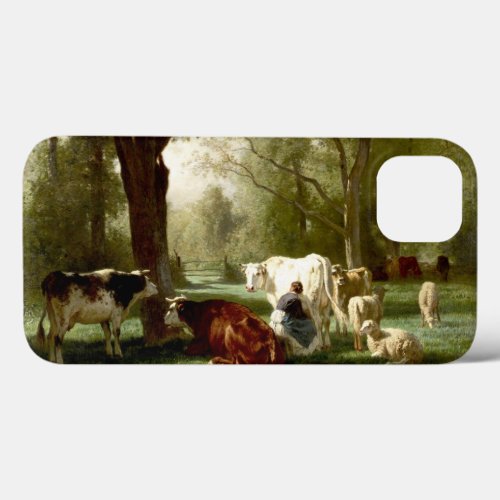 LIVESTOCK LANDSCAPE PASTORAL PAINTING iPhone 13 CASE