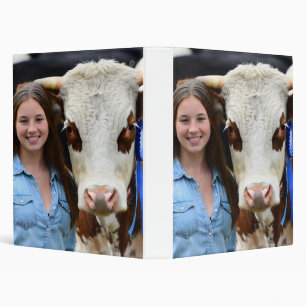 Livestock Show Cow Photo Customize 3 Ring Binder