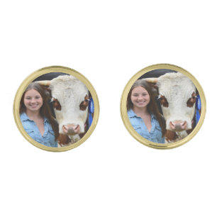 Livestock Show Cow Photo Customize Cufflinks