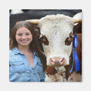 Livestock Show Cow Photo Customize Magnet
