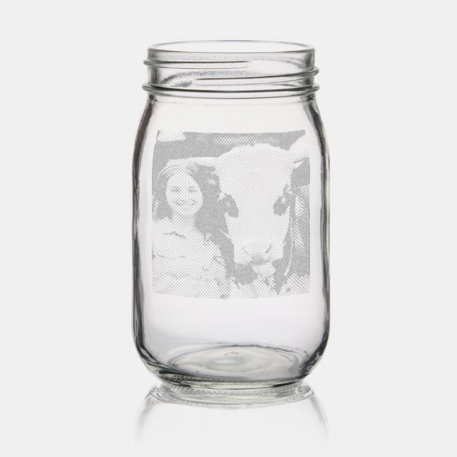 Livestock Show Cow Photo Customize Mason Jar (Glassware)