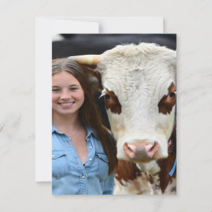 Livestock Show Cow Photo Customize Note Card
