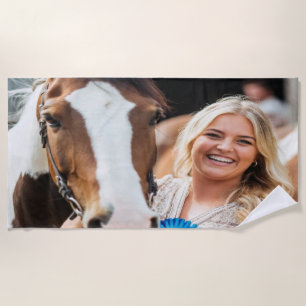 Livestock Show Horse Photo Customize Beach Towel