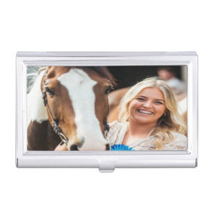 Livestock Show Horse Photo Customize Business Card Case