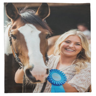 Livestock Show Horse Photo Customize Cloth Napkin