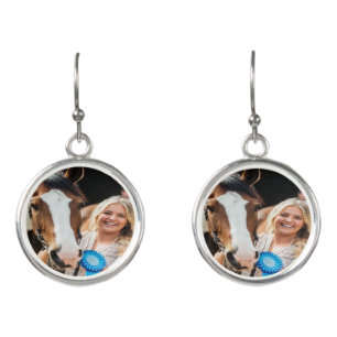 Livestock Show Horse Photo Customize Earrings