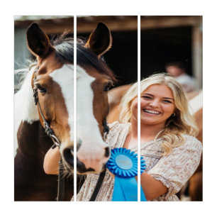 Livestock Show Horse Photo Customize Triptych